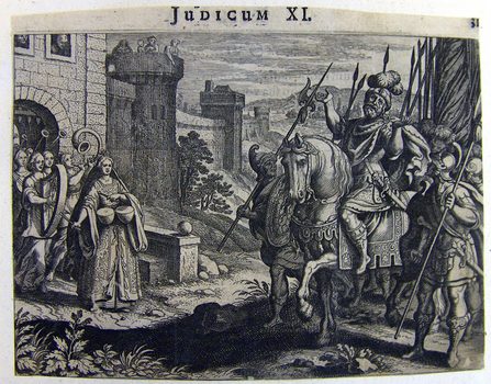 Jephte erblickt seine Tochter