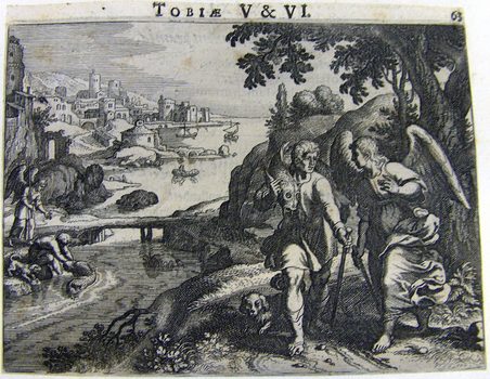 Tobit und der Erzengel Raphael - Tobit mit dem Fisch