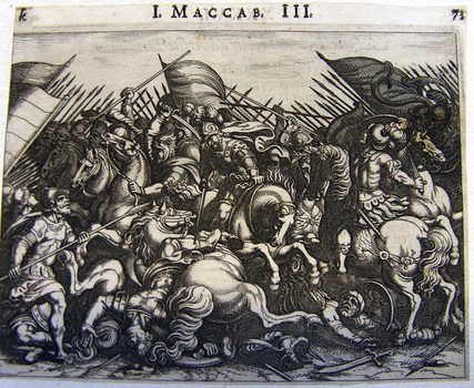 Kampf des Judas Makkabäus gegen den heidnischen König Antiochus Epiphanes