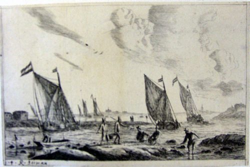 Hafenszene mit den Fischern
