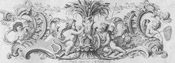 Allegorische Vignette - Amoretten töten einen Frosch