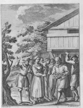 Menschengruppe mit dem Martyrerkranz