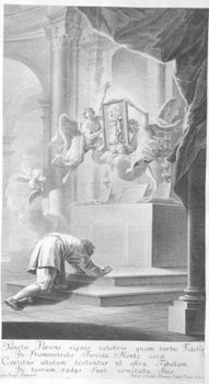 Betender Jüngling vor dem Marienaltar in der Wallfahrtskirche in Svat? Kopeček bei Olomouc
