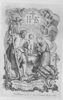 Hl. Christophorus mit dem Christuskind und einem Heiligen