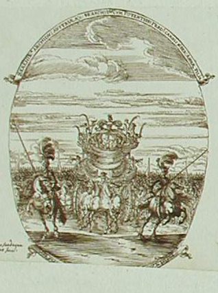 Ein Triumphwagen mit der Tochter des Erzherzogspaares Claudia Felicitas