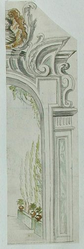 Eine  phantastische Vase mit einer mythologischen Szene
