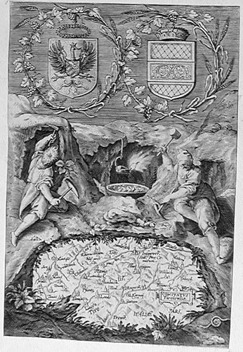 Allegorische Darstellung - Bergbau in Tirol