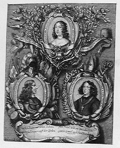 Erzherzogin Anna von Österreich; Großherzogin von Toskana mit Erzherzog Ferdinand Carl von Österreich - Tirol und  Erzherzog Sigismund Franz von Österreich - Tirol