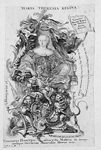 Kaiserin Maria Theresia mit Kaiser Joseph II. und dem Medaillon von Kaiser Franz Stephan von Lothringen