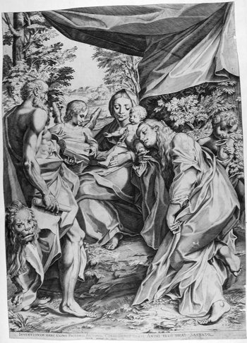 Maria mit dem Christuskind, Hll. Hieronymus und Maria Magdalena - Madonna di San Gerolamo