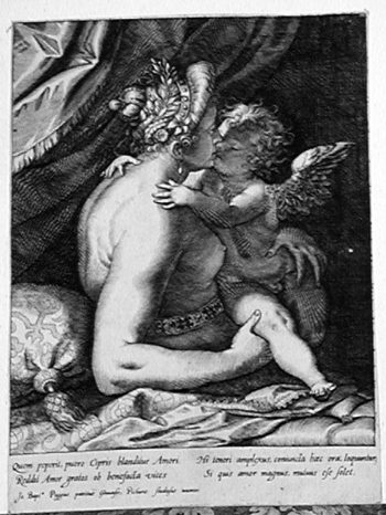 Venus mit Amor, sich küssend