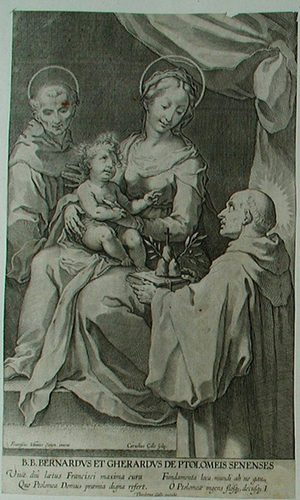 Maria mit dem Christuskind, Hl. Bernhard und Sel. Bernhard Tolomei - Ptolomäus