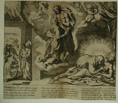 Hl. Katharina von Siena trinkt an Christi Seitenwunde
