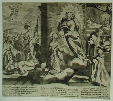 Hl. Katharina von Siena empfängt die Kommunion von Christus
