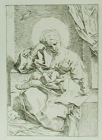 Maria mit dem Christuskind - Maria mit dem Vogel