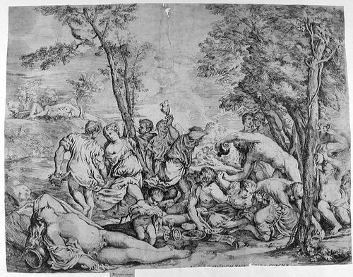 Bacchanalen mit Bacchus und einer schlafenden Frau - Die Andrier