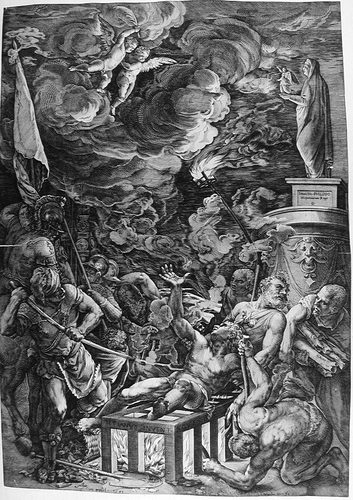 Maria mit dem Christuskind und Hll. Katharina, Hl. Nikolaus von Bari, Petrus, Antonius von Padua, Franz von Assisi und Sebastian