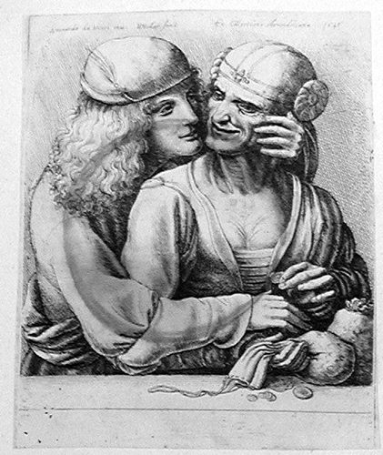 Young Man liebkost a Old Woman