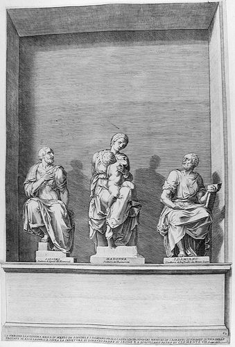 Satuen von Maria mit dem Christuskind, Hl. Cosimo und Damian in S. Lorenzo in Florenz