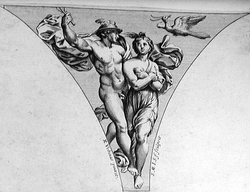 Merkur schwebt mit Psyche zum Olymp empor