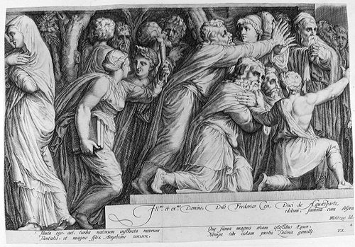 Niobe rühmt sich selbst gegenüber Leto; Mutter von Apollo und Diana, die aus der Rache ihre Kinder töten