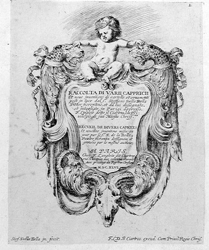 Zierkartusche mit Satyren