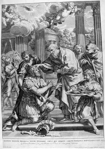 Ananias heilt Paulus von der Blindheit