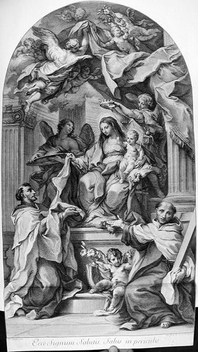 Maria mit Christuskind und dem Hl. Franziskus de Paula