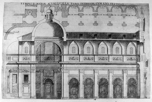 Santa Maria Valicella in Rom - Grundriß und Längsschnitt