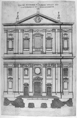 San Carlo Ai Catinari in Rom - Aufriß der Fassade