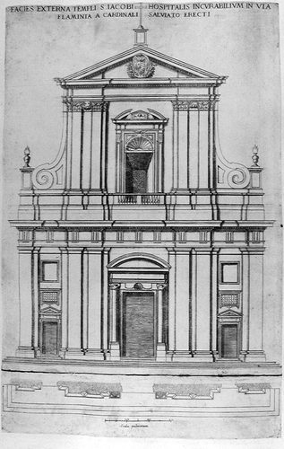 San Giacomo in Augusta in Rom - Aufriß der Fassade