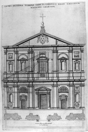 San Luigi Dei  Francesi in Rom - Aufriß der Fassade