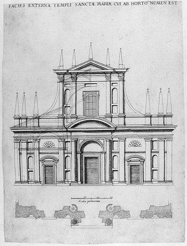 Santa Maria dell´ Orto in Rom - Aufriß der Fassade