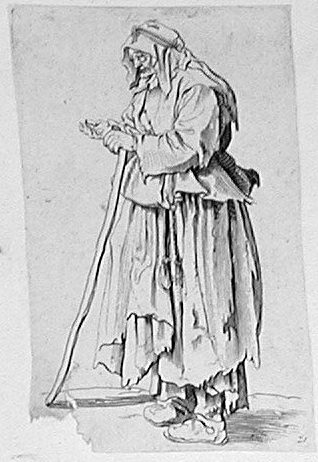 The Old Woman with the geöffneten Hand
