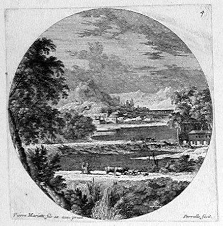Eine Wassermühle am Ufer des Flusses