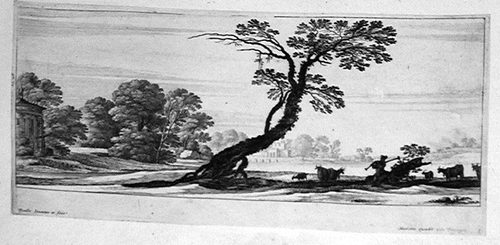 Landschaft mit einem Hirten und dem grossen Baum
