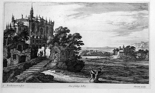 Landschaft mit einer großen gotischen Kirche
