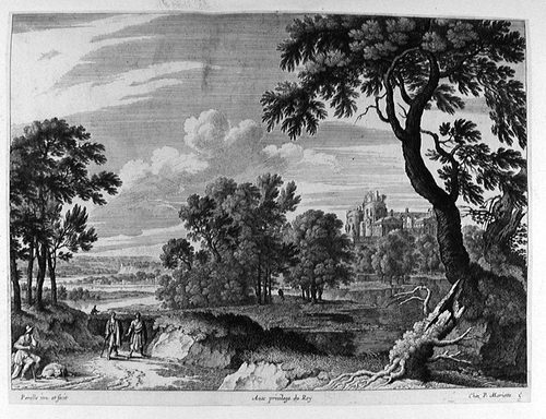 Landschaft mit Wanderen