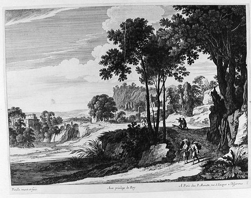 Landschaft mit Wanderern