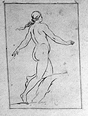 Nackte Frau von hinten